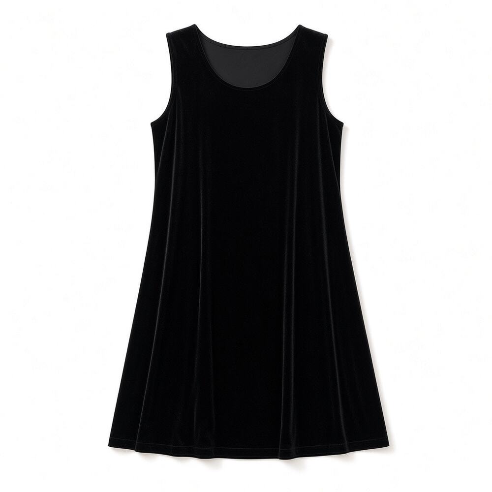 NWT Chico’s Easywear Black Velvet Sleeveless Midi Dress 2 Large Fall Holiday